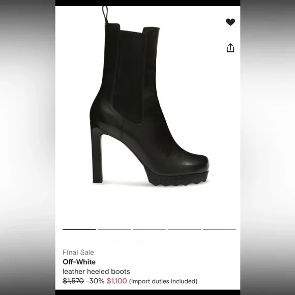Off-White leather heeled boots - Picture 2 of 9